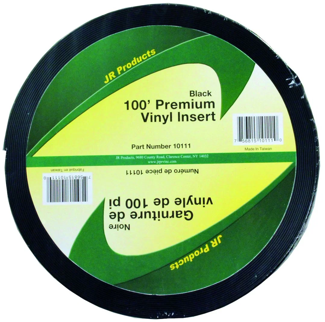 10111 – JR PRODUCTS Trim Molding Insert, Used For Trim Molding 1 Inch Width X 100 Foot Length Vinyl Black